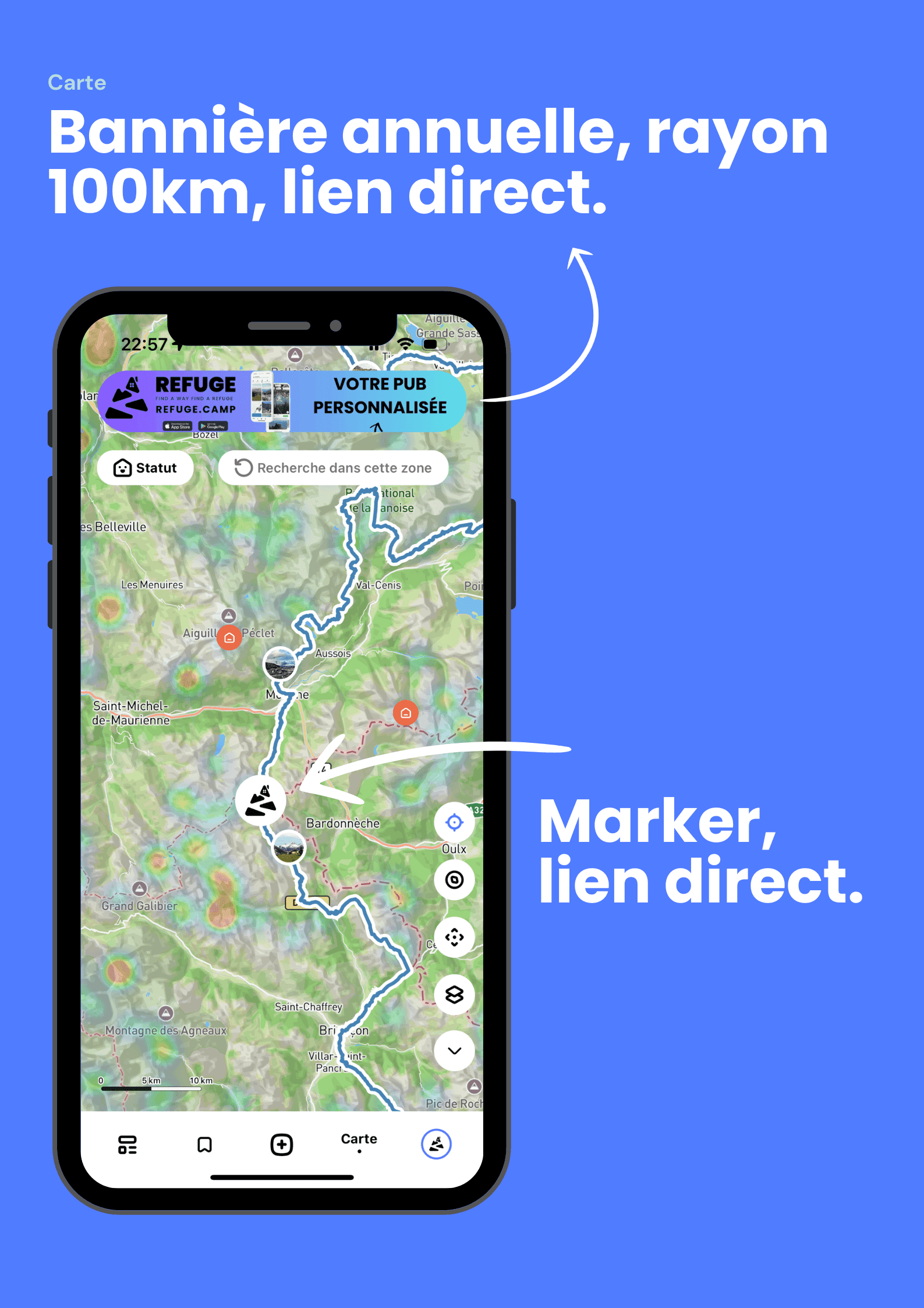 carte refuge mobile